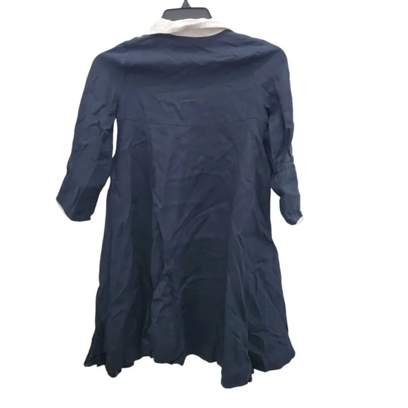 Neiman Marcus | Helena Girl's Vintage Navy Linen 2 Button Dress Coat Overcoat 5 - Picture 8 of 8